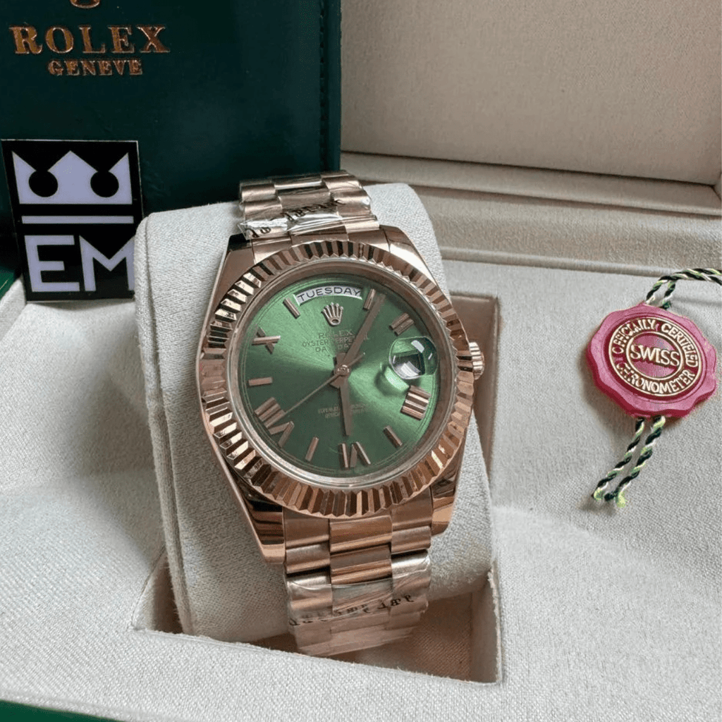 Rolex Day-Date 40 – Green Dial with Roman Numerals B