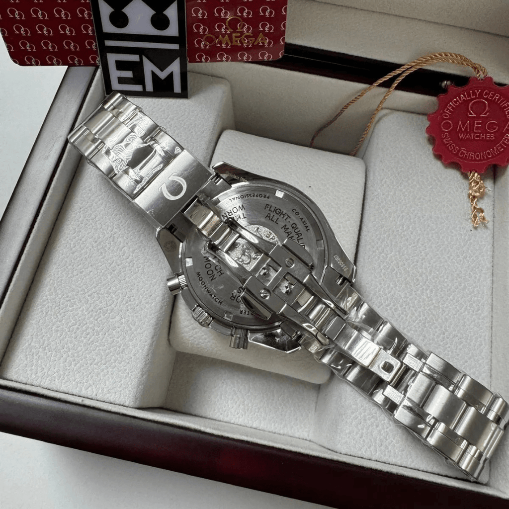 Omega Speedmaster Co-Axial White/Black – 42 mm Leather Strap