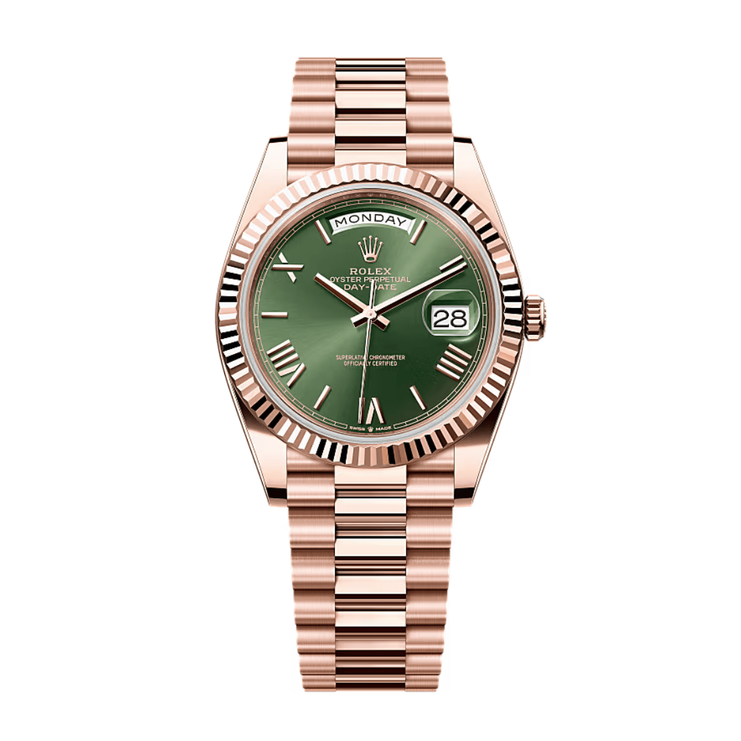 Rolex Day-Date 40 – Green Dial with Roman Numerals B